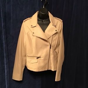 NWT NY&CO moto jacket, Beige, size Lg, fully lined